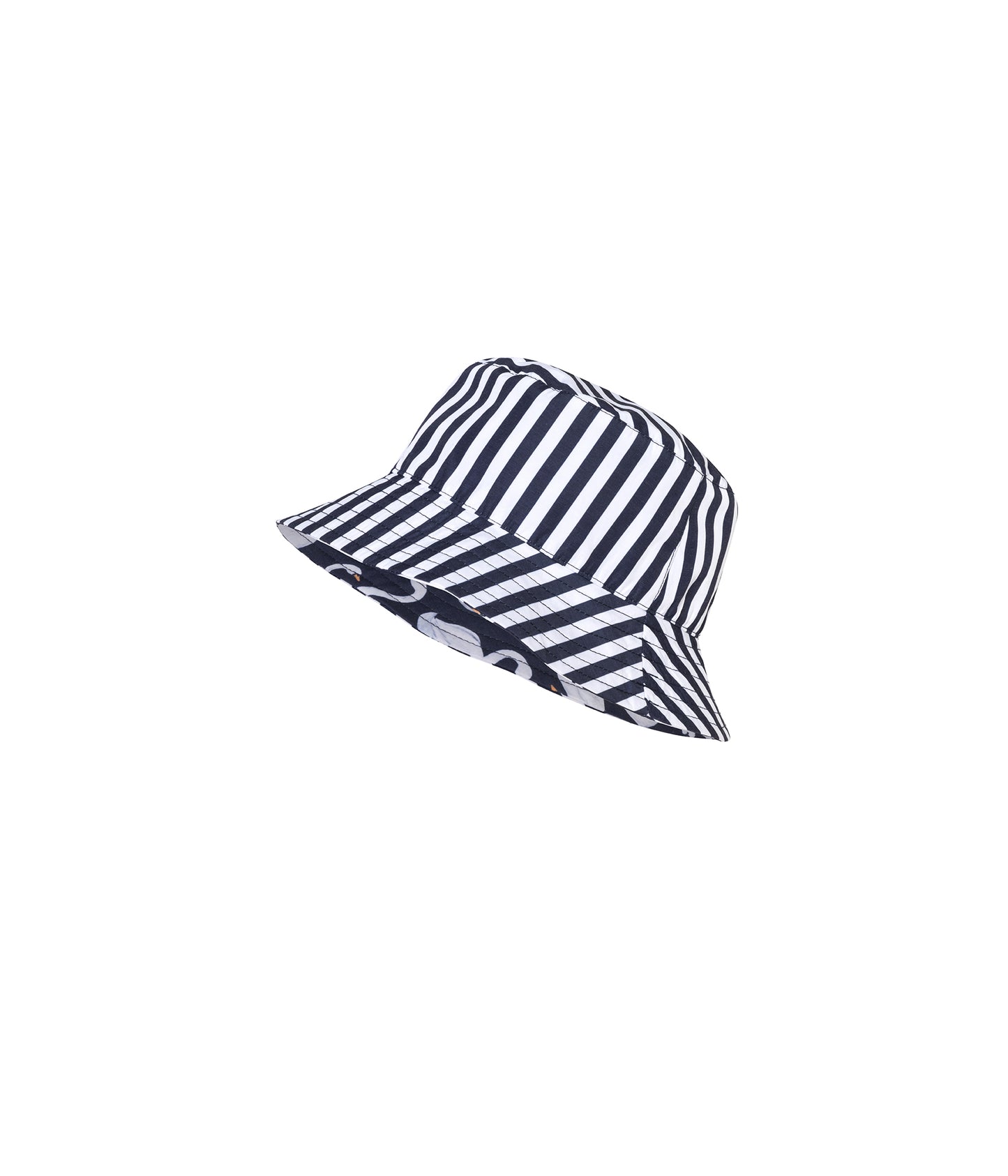 Load image into Gallery viewer, Bucket Hat Navy Swans/ Navy Stripes
