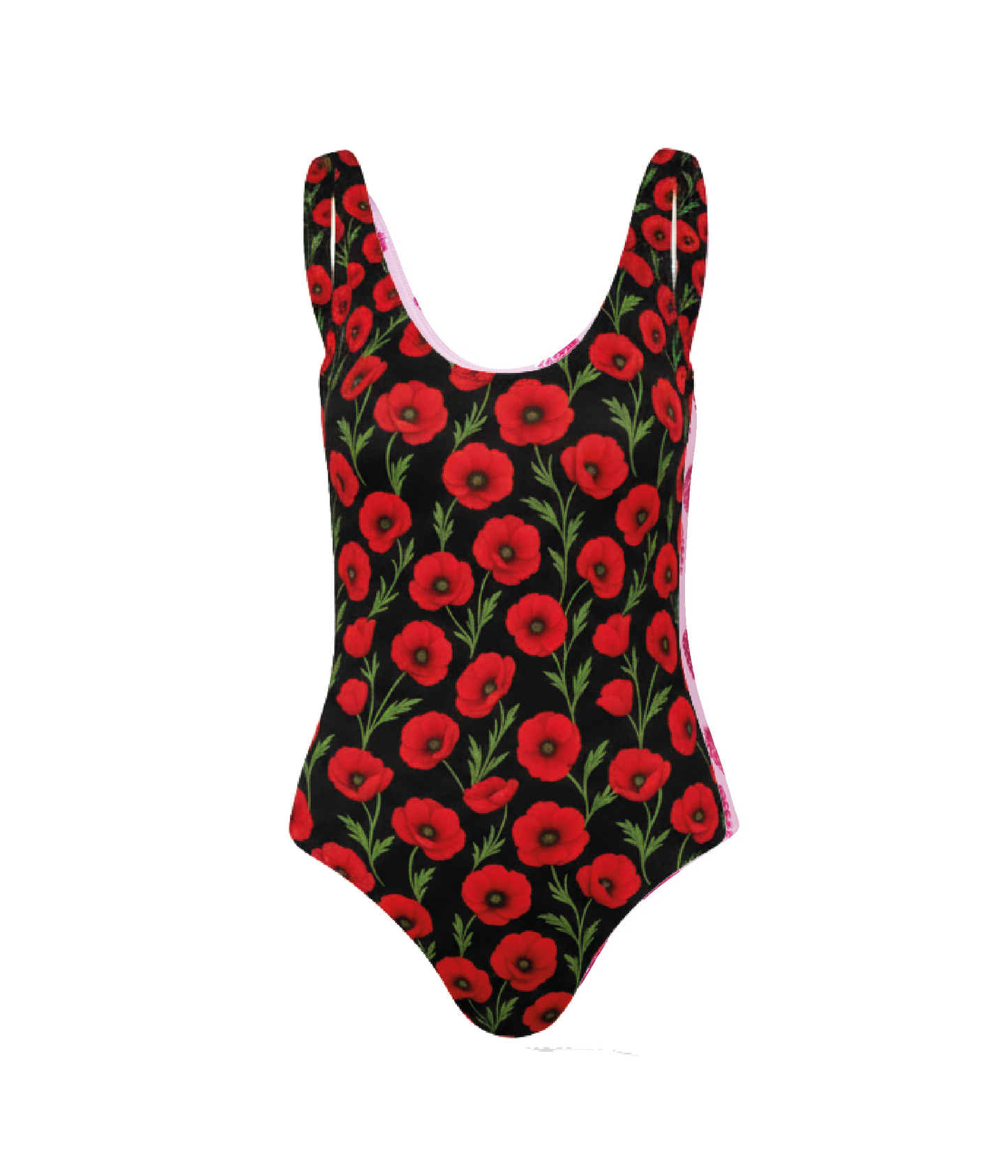 Acacia One Piece Reversible Black Poppy & White Poppy