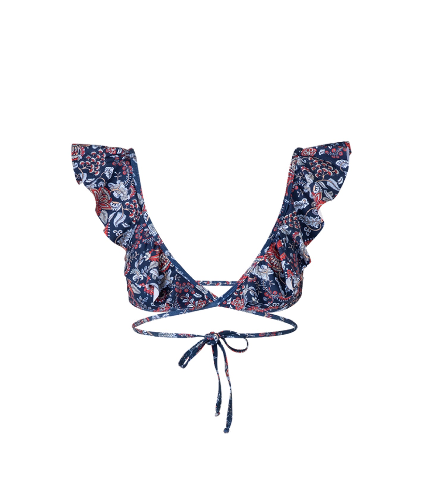 Load image into Gallery viewer, Verdelimon - Bikini Top - Abilane  - Printed - Blue Floral - Front
