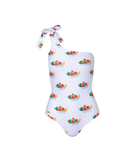 Load image into Gallery viewer, Verdelimon - One Piece - Anakena - Printed - White Fruteros - Front
