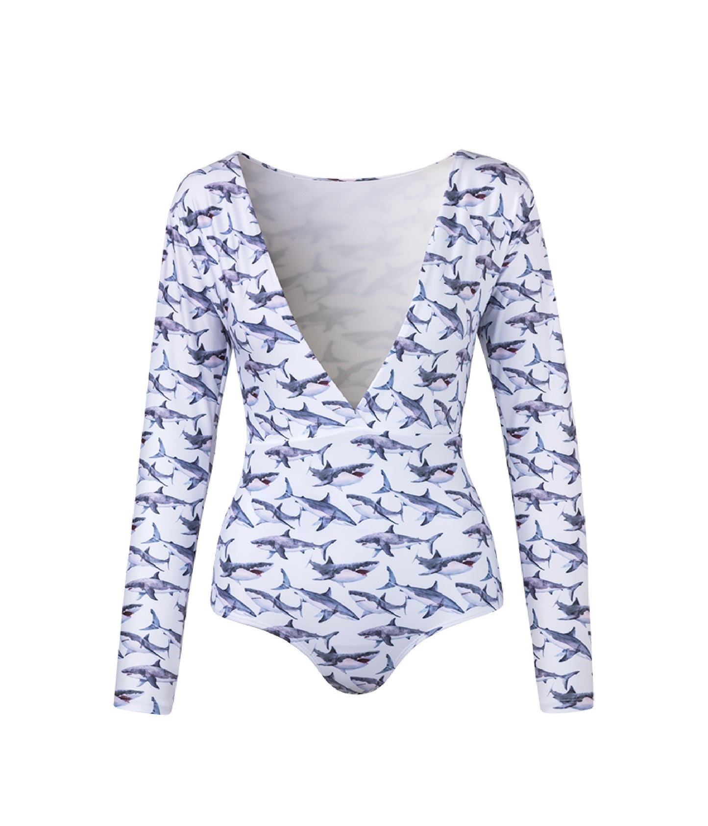 Verdelimon - One Piece - Caspio - Printed - White Sharks - Front