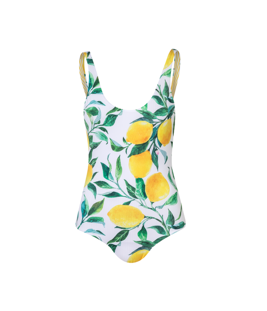 Load image into Gallery viewer, Verdelimon - One Pieces - Creta - Limones Loulou - Yellow Stripes Loulou - Front
