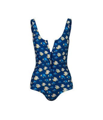 Verdelimon - One Piece - Printed - Bright Blue Fish - Front