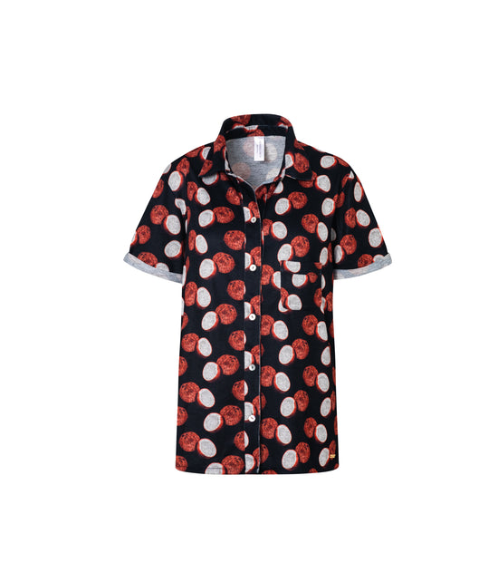 Load image into Gallery viewer, Verdelimon - Loungewear - Shirt - Malambo - Printed - Black Cocos - Front
