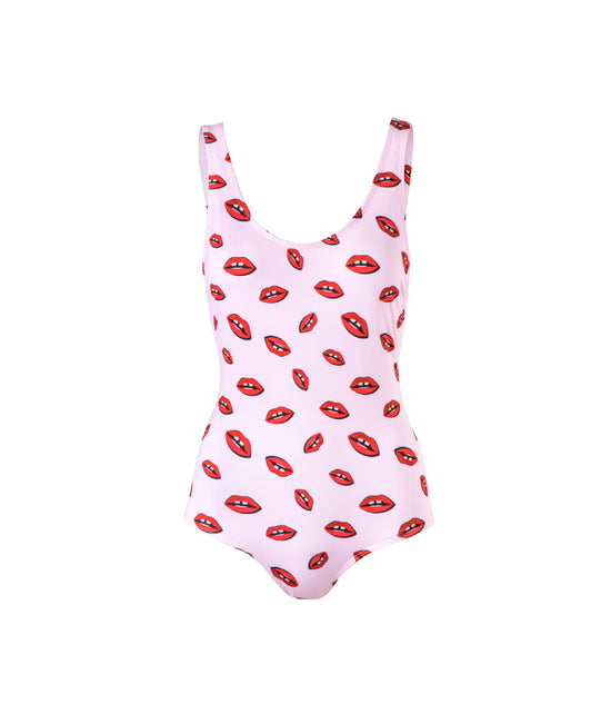 Verdelimon - One Piece - Miami - Printed - Pink Lips - Front
