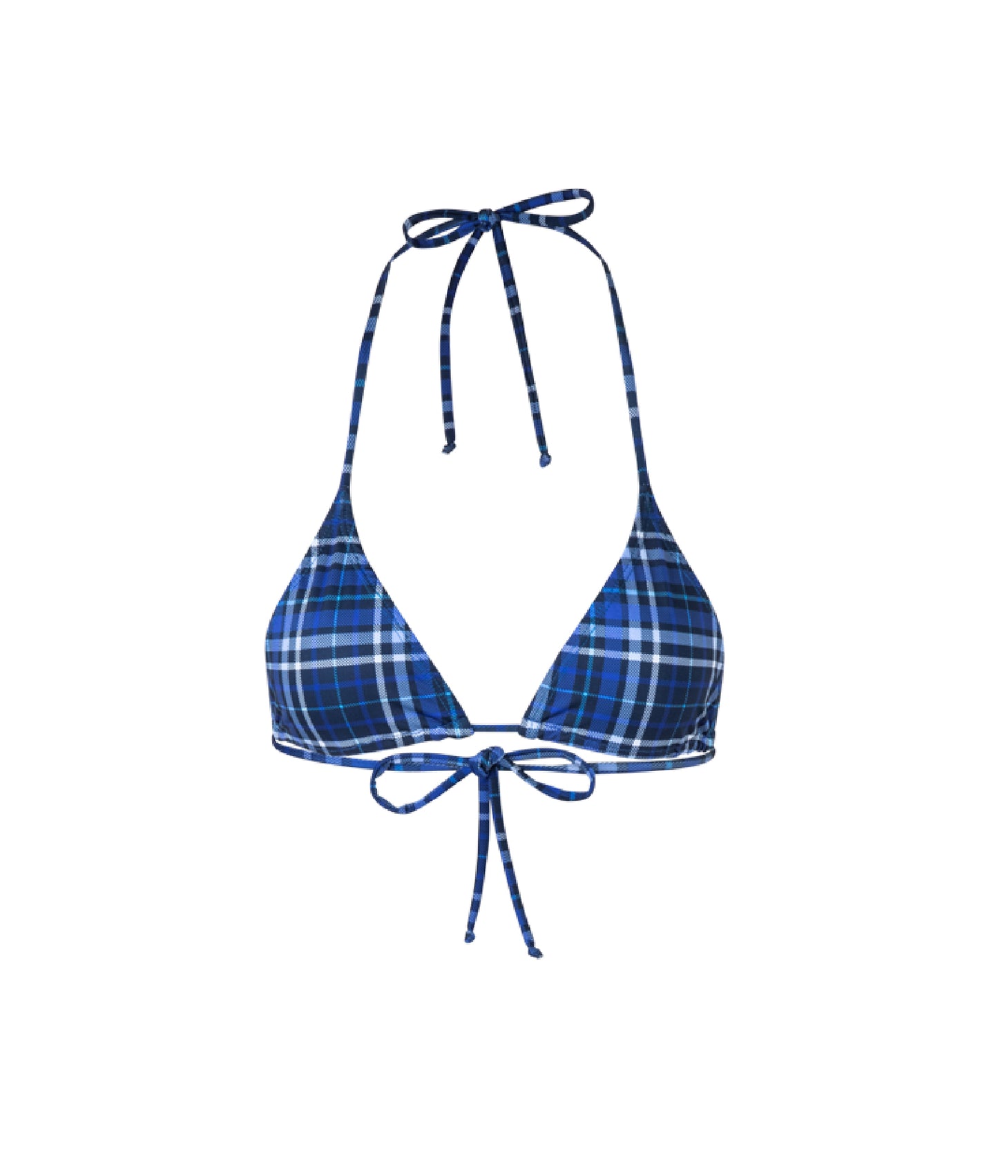 Load image into Gallery viewer, Verdelimon - Bikini Top - Moa - Printed - Blue Tartan - Front
