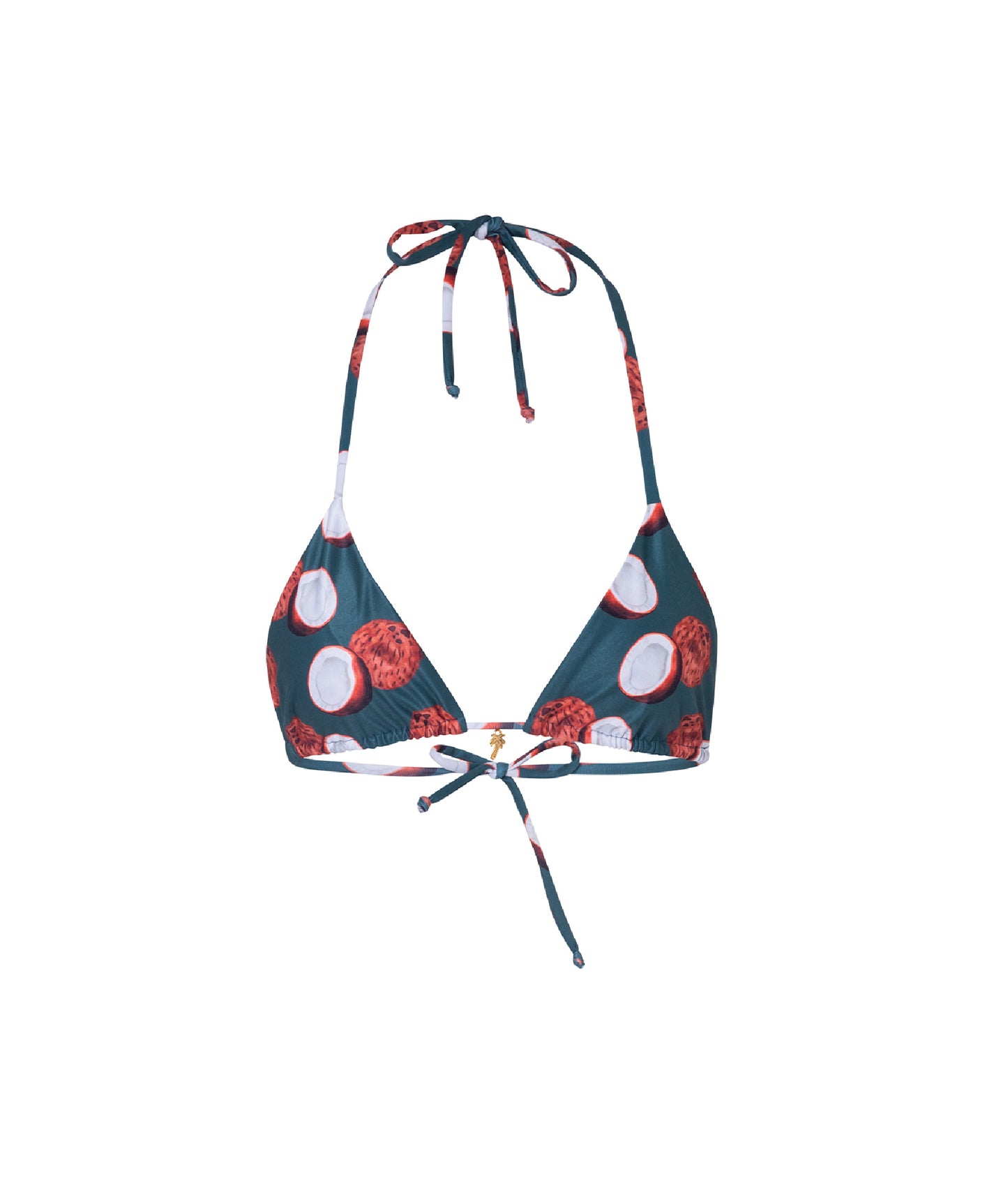Load image into Gallery viewer, Verdelimon - Bikini Top - Moa - Printed - Petrol Blue Cocos - Front
