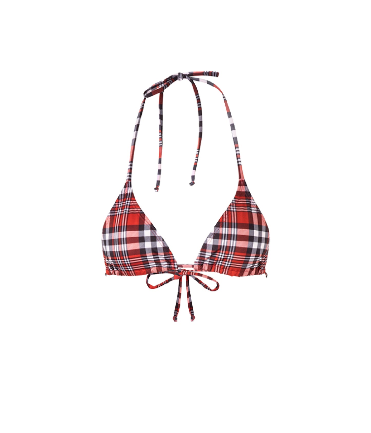 Load image into Gallery viewer, Verdelimon - Bikini Top - Moa - Printed - Red Tartan - Front
