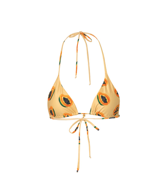Verdelimon - Bikini Top - Moa - Printed - Yellow  Papayas - Front