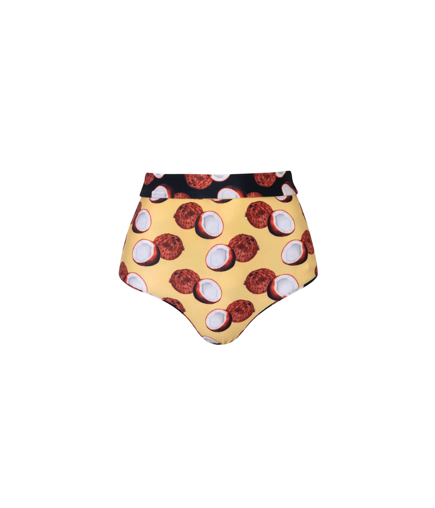 Load image into Gallery viewer, Verdelimon - Bikini Bottom - Palomino - Printed - Black &amp;amp; Yellow Cocos - Front 
