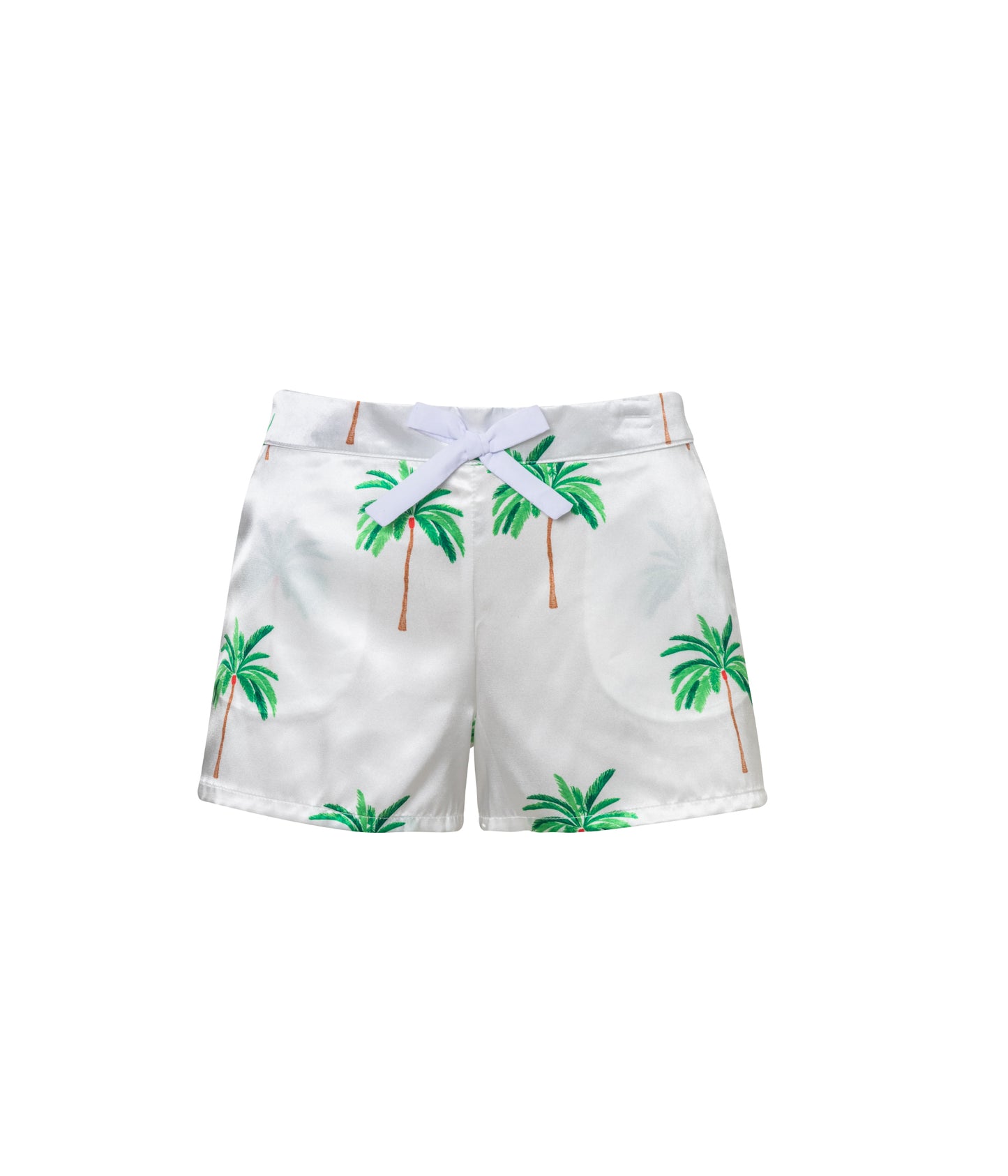 Verdelimon - Shorts - Santorini - Printed - White Palmeras - Front