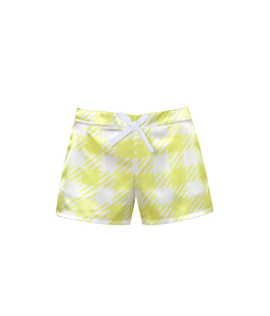 Load image into Gallery viewer, Verdelimon - Shorts - Santorini - Printed - Yellow Squares - Front
