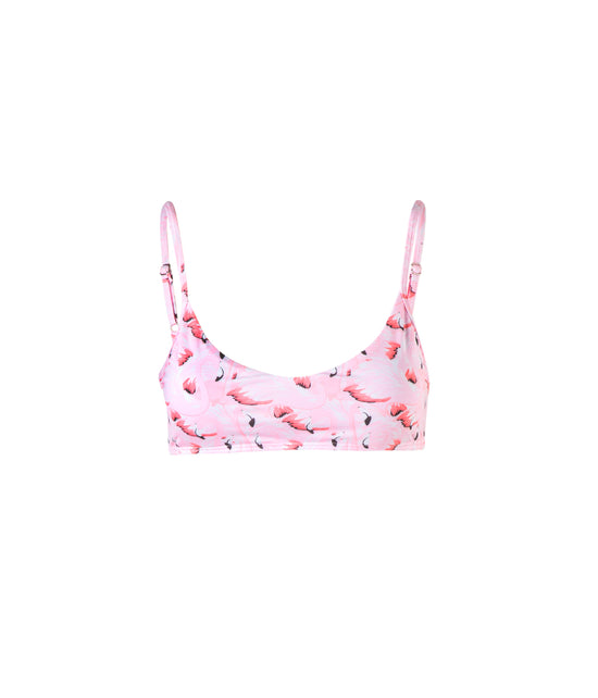 Load image into Gallery viewer, Verdelimon - Bikini Top - Sol - Printed - Pink Flamingos - Front
