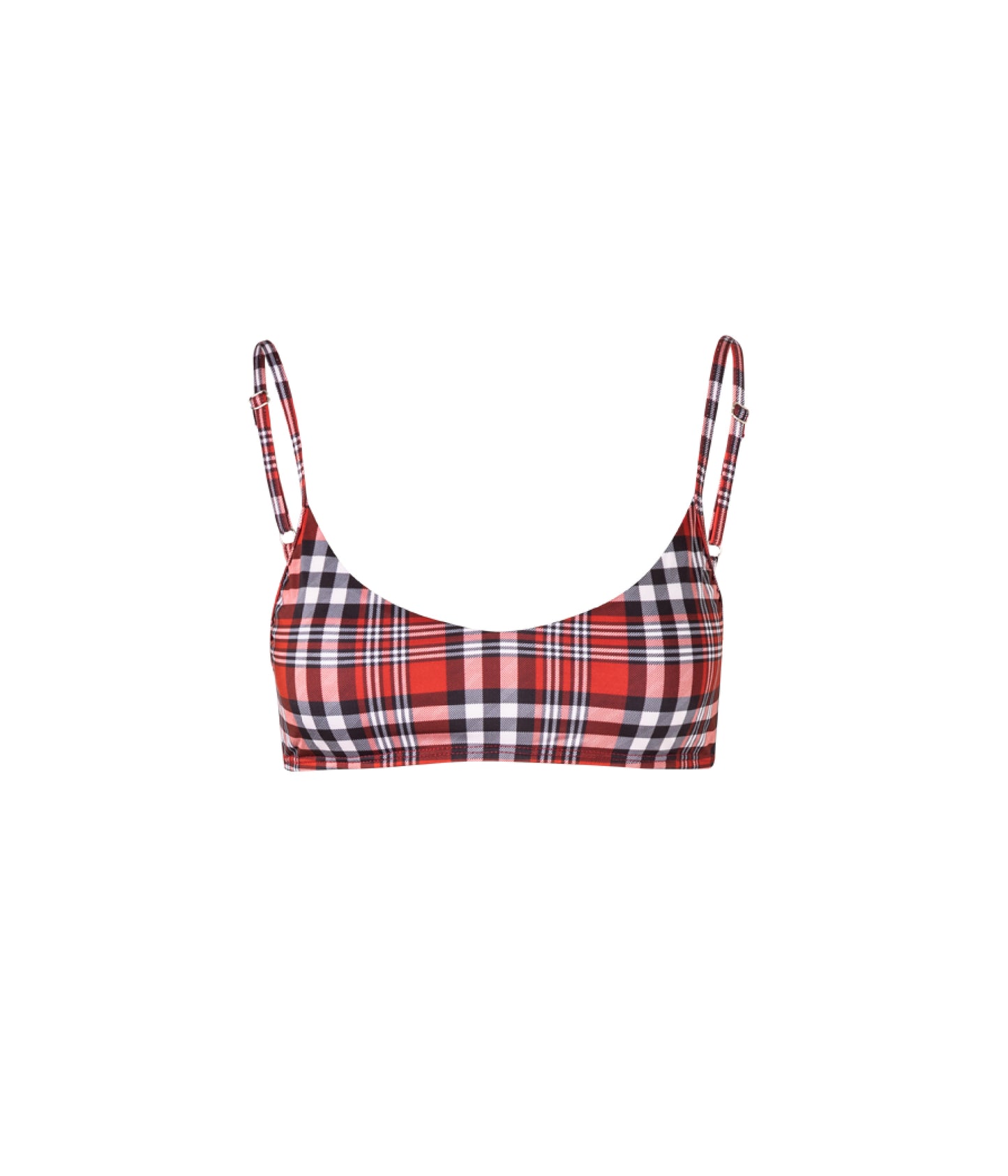 Load image into Gallery viewer, Verdelimon - Bikini Top - Sol - Printed - Red Tartan - Front
