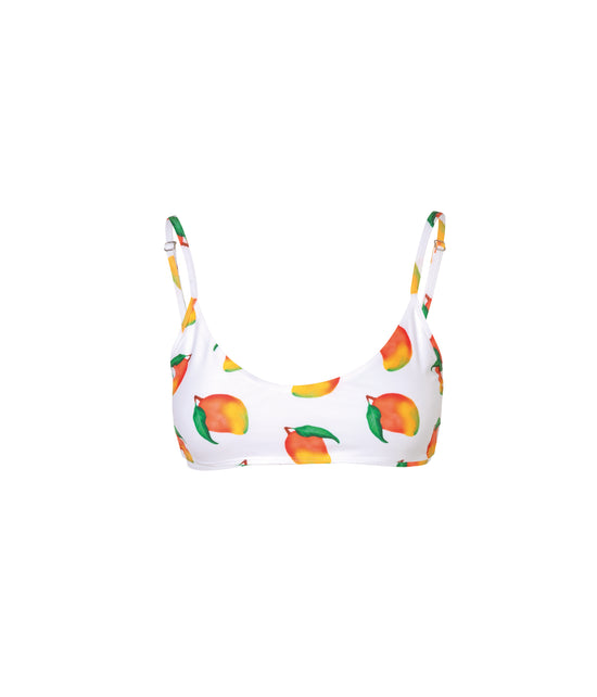 Verdelimon - Bikini Top - Sol - Printed - White Mangos - Front