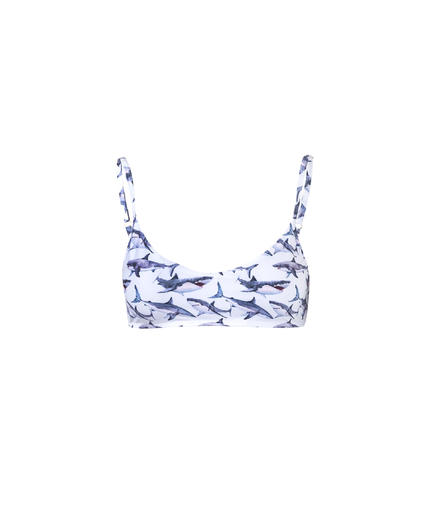 Verdelimon - Bikini Top - Sol - Printed - White Sharks - Front