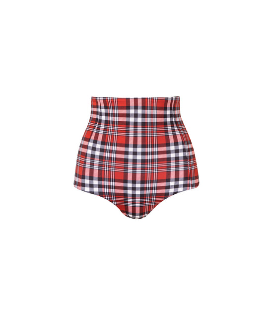 Verdelimon - Bikini Bottom - Tottori - Printed - Red Tartan - Front