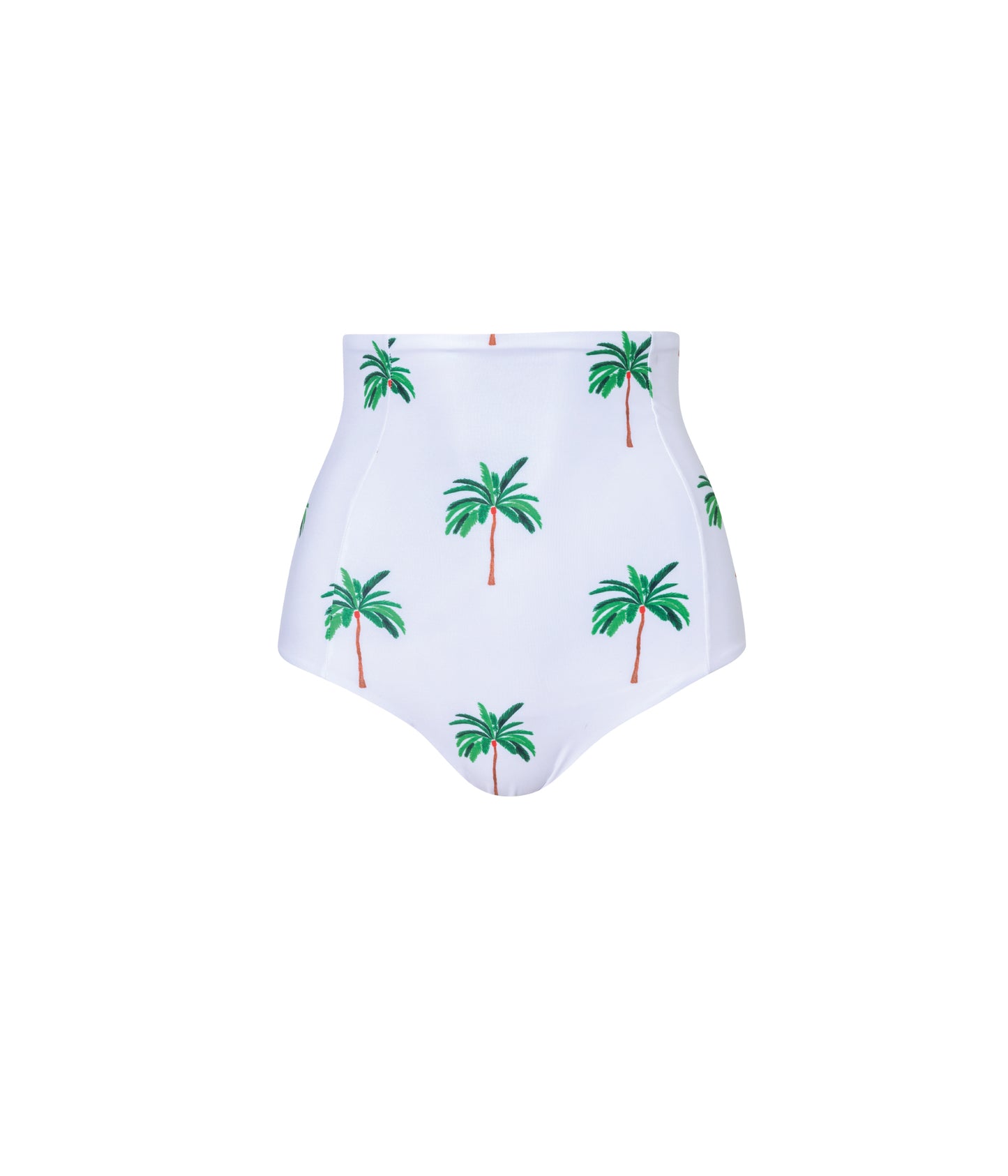 Verdelimon - Bikini Bottom -  Tottori - Printed - White Palmeras - Front 