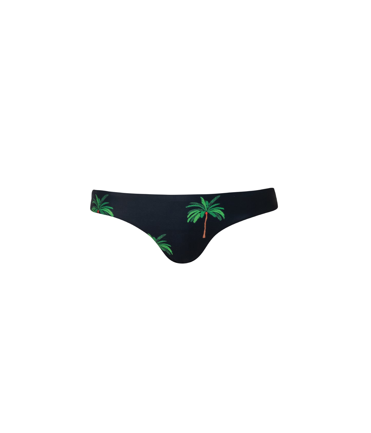 Verdelimon - Bikini Bottom -  Tunas - Printed - Black Palmeras - Front 