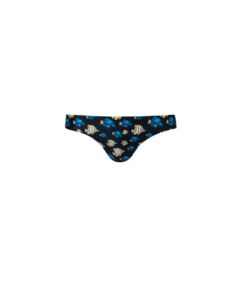 Verdelimon - Bikini Bottom - Tunas - Printed - Dark Blue Fish - Front